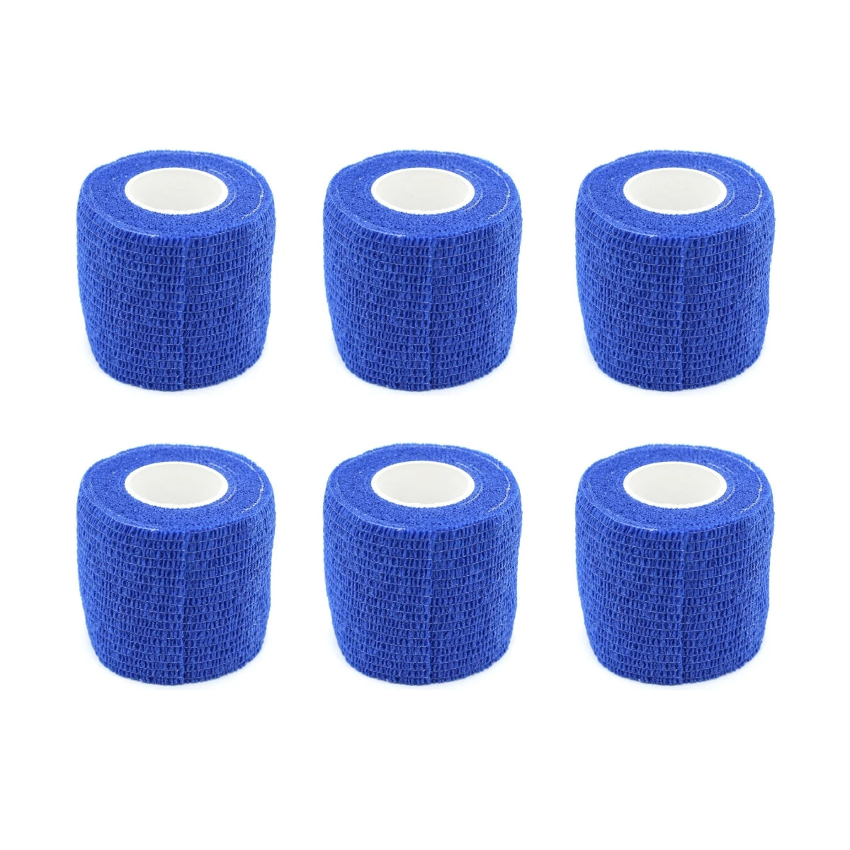 6/12PCS Gauze Bandage Self-adhesive Breathable Elastic Bandages for Nail Tattoo Art Sports Fixing Finger Wrist Leg Qme 6 Blue