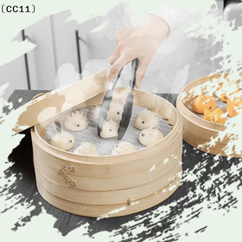 Reusable Silicone Non-stick Steamer Cloth Liners Round Steaming Mat Qme
