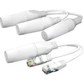 2PCS Waterproof Ethernet Splitter 1 to 2 Adapter Simultaneous Internet POE Monitoring Tandem Power Supply Qme 2pcs