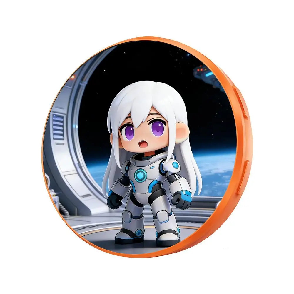 For Ebadge Electronic Bar Hanging Piece Picture Video Super Long Endurance Bluetooth Transmission Anime Animation Badge Qme Orange