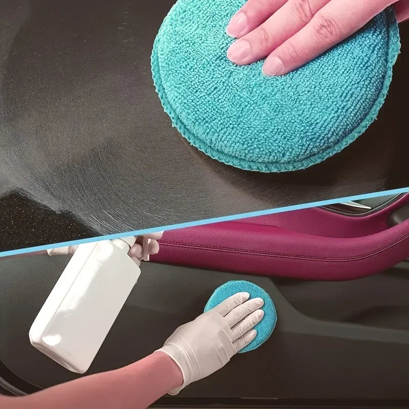5pcs Ultra-Soft Microfiber Waxing Pads - Gentle Car Polishing Sponges for Smooth Finish, Easy Wax Application, Qme