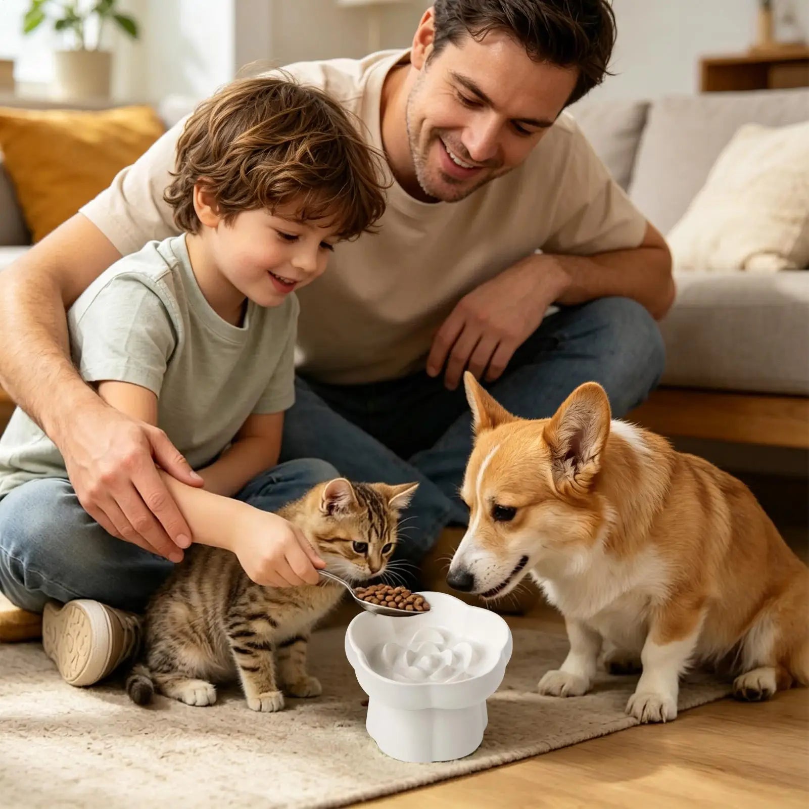 Slow Eating Cat Bowl Elevated Pet Licking Puzzle Bowl Anti-Slip Puppy Slow Feeder for Indoor Home Kitchen Living Room Balcony Qme