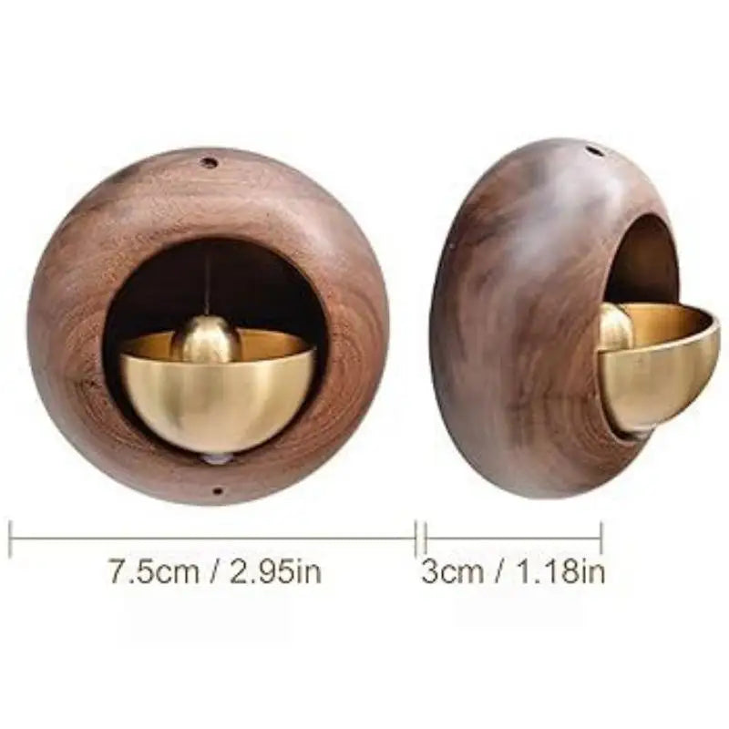 Black Walnut Wood Hanging Doorbell Wind Chimes Decor Wooden Magnetic Qme