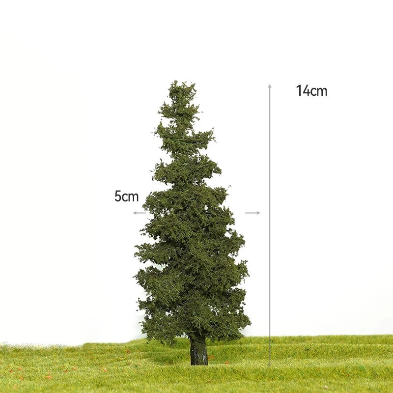 14/21cm Miniature Pine Tree Model Realistic Model Trees For DioramaTrain Layout Fairy Garden Architectural Landscape Decor Qme A2