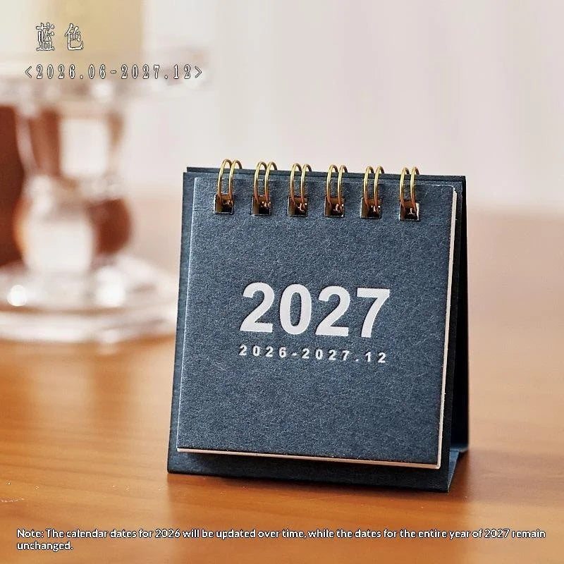 2027 Simple Creative Mini Desk Calendar Small Coil Desktop Planner Qme A6