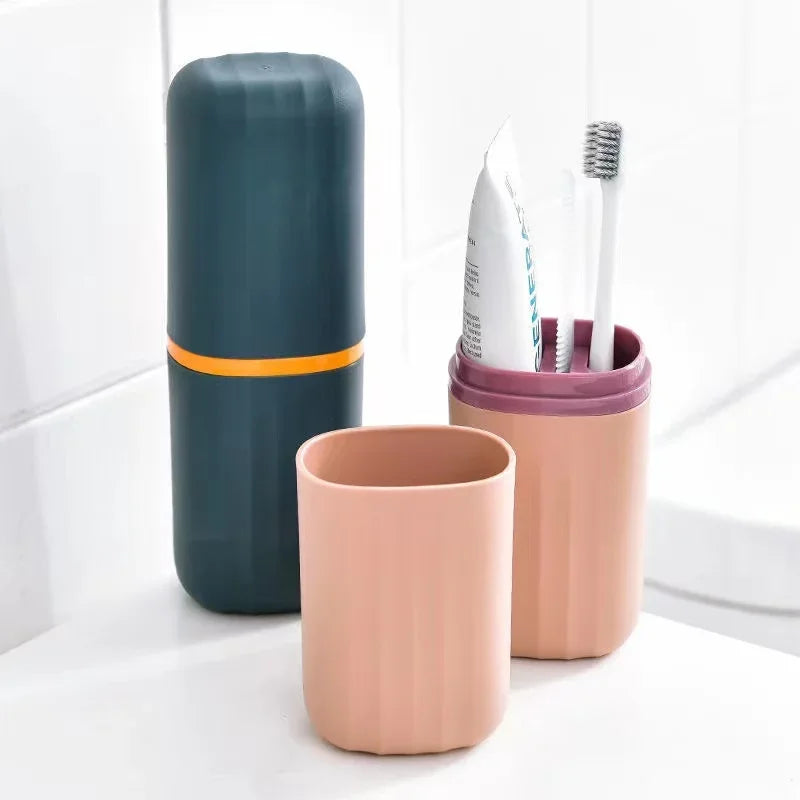 Simple Home Travel Rinse Cup Mouthwash Cup Tooth Bucket Toothbrush Toothpaste Storage Box Toothpaste Box Portable Set Qme