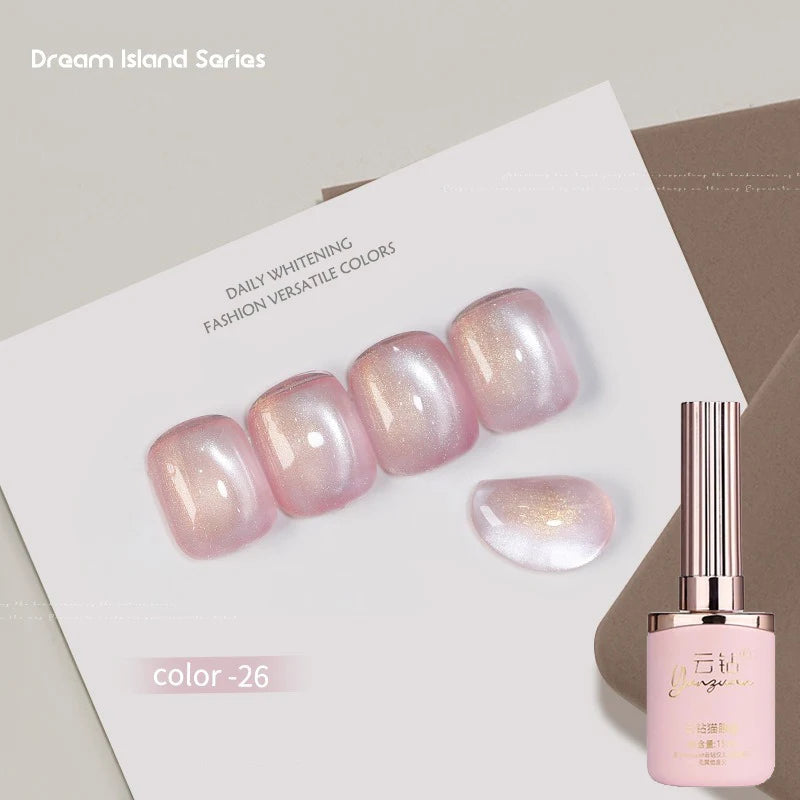 36 Colors Cat Eye Gel Polish Set, 15ml Magnetic Soak Off UV LED Gel Nail Kit, Fine Nano Pigment Shimmer Nail Art Manicure Qme 26
