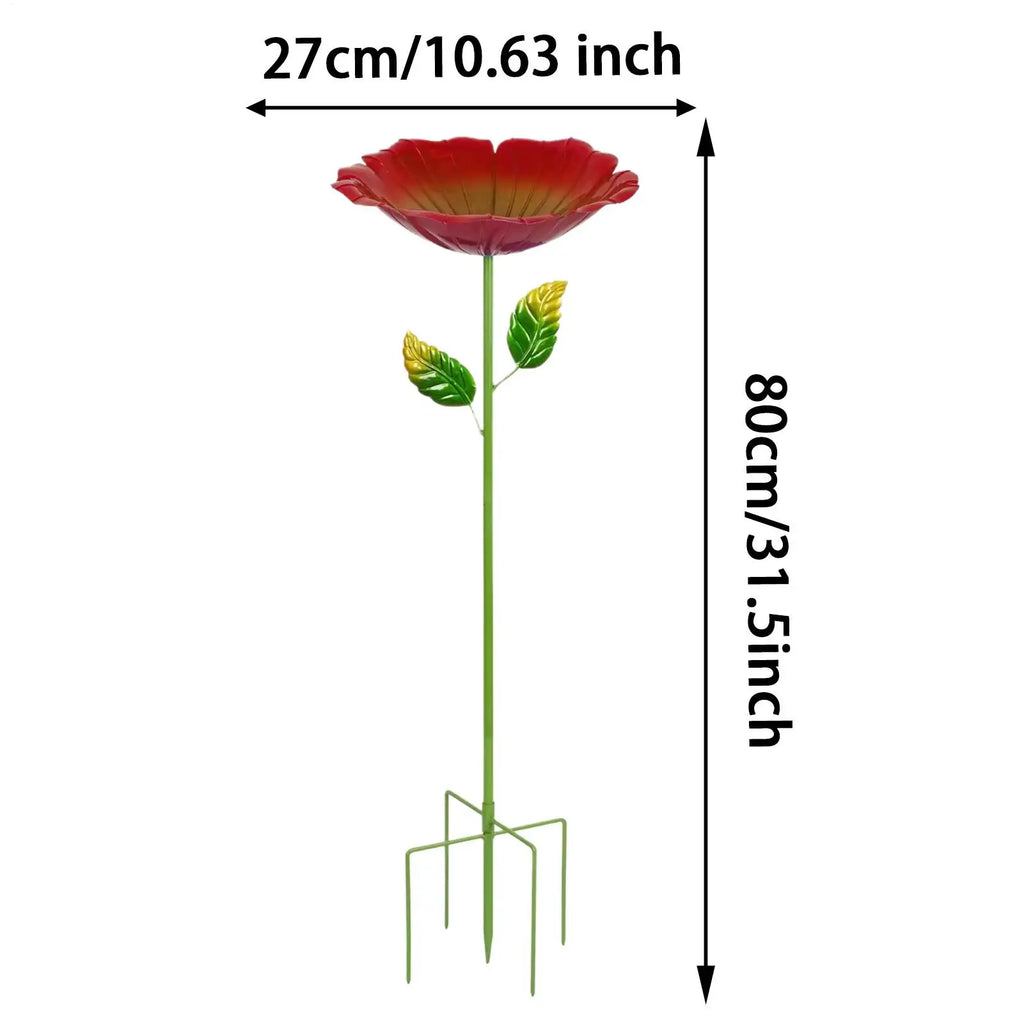 Bee Watering Station For Garden Metal Flower Garden Stake Wild Birds Water Feeder Outside Butterfly Drinking Station For Patio Qme