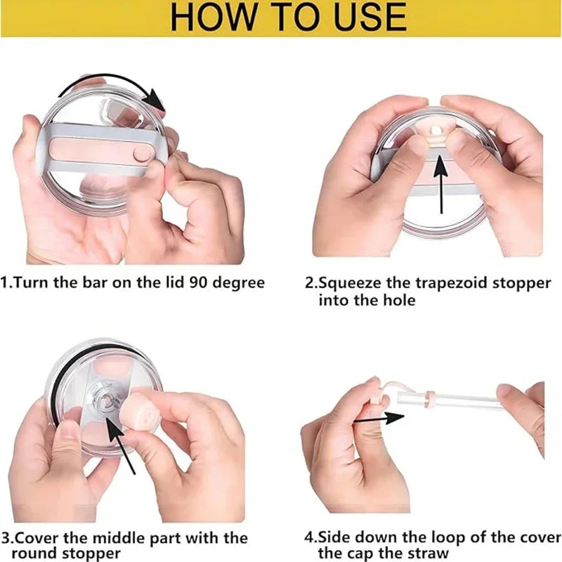 Accessories Silicone Spill Proof Stopper Straw Cover Cap 9- Straws Qme