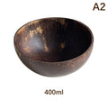 1Pc Natural Coconut Bowl Wooden Handmade Coconut Bowls for Eating Tableware Fork Spoon for Dessert Fruit Salad Mixing Rice. Qme A2
