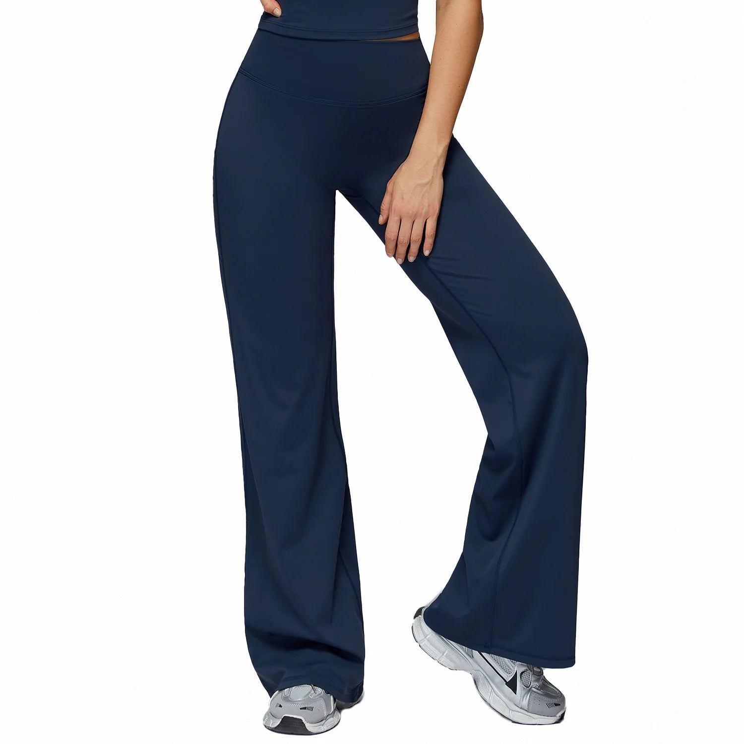A New Autumn Winter High Waist Wide Leg Sports Pants, Naked Hip Lifting Loose Fitness Sweatpants For Outdoor Daily Leisure Qme