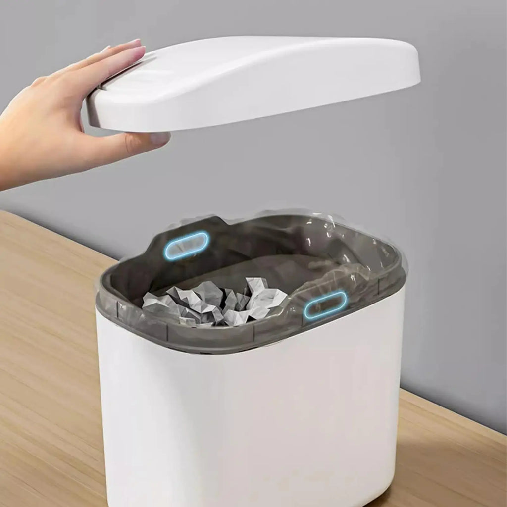 Desktop Trash Bin with Lid Multi-Functional Table Wastebasket Garbage Can Dustbin Wastebasket Trash Can Dispenser for Bathroom Qme