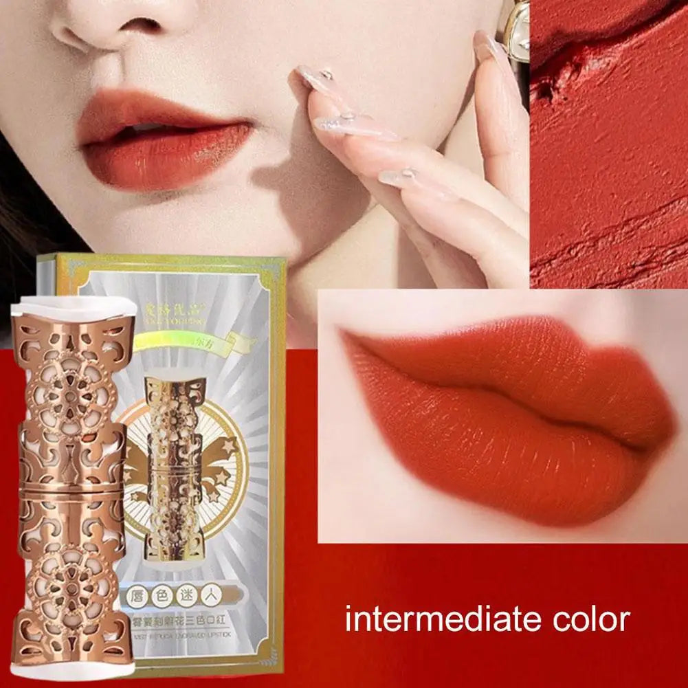3 LIp Gloss Soft Mist Engraved Lipstick Hydrating Long Lasting Makeup Qme