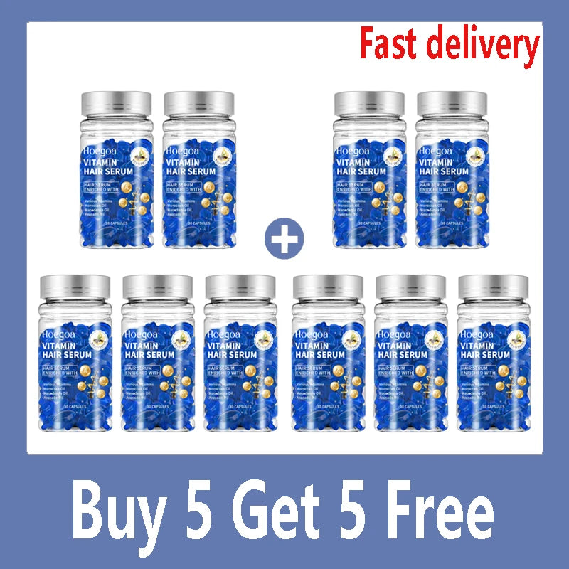 Magic Hair Vitamin Capsule Keratin Oil Fast Restore Hair Soft Smooth Shiny Deep Moisturizer Frizzy Dry Scalp Hair Care Products Qme 10 pcs