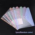 A4 Long File Bag Loose Leaf Transparent Data Book 11Hole Organizer Qme A1 1pcsRandom color