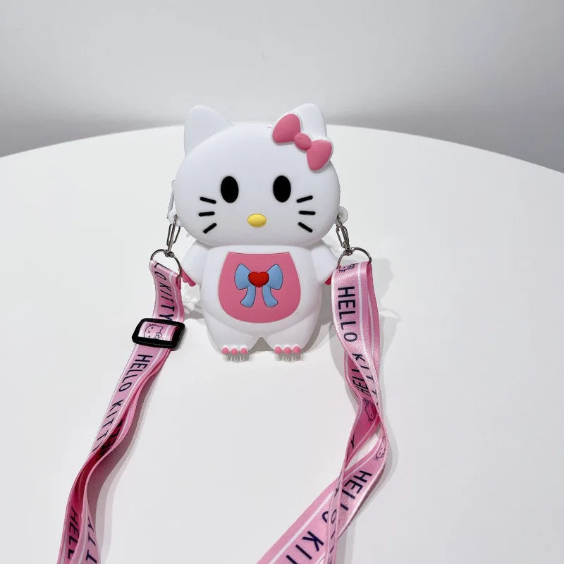 Hello Kitty Kuromi Cute Silicone Coin Purse Fashionable Shoulder Bag for Outings and Trips Qme 8