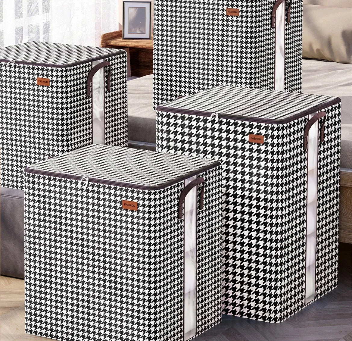 Organizer Clothes Storage Bags Large Capacity Quilt Moving Box Tote Bag Dustproof Clothing Wardrobe Home Qme