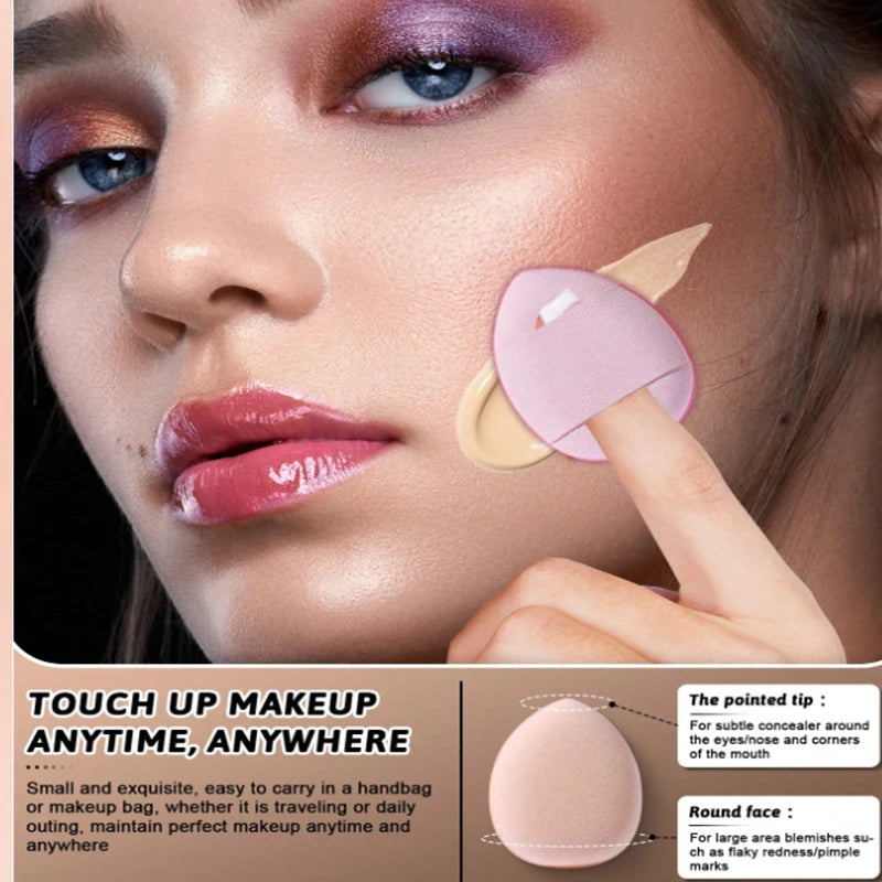 10-pack Mini Finger Puffs Latex-free Makeup Tools Puff Cushion Sponge Qme