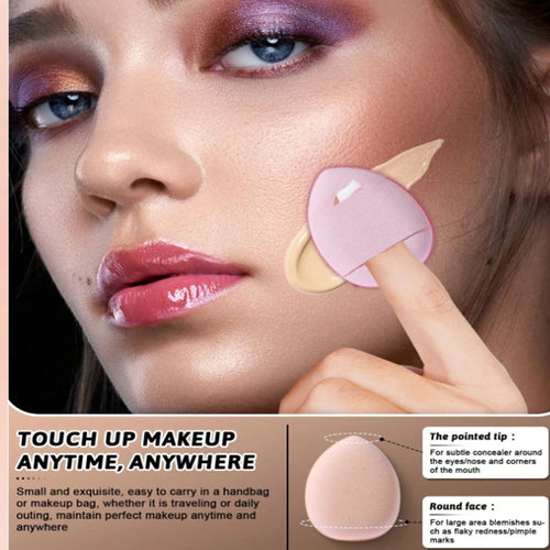 10-pack Mini Finger Puffs Latex-free Makeup Tools Puff Cushion Sponge Qme