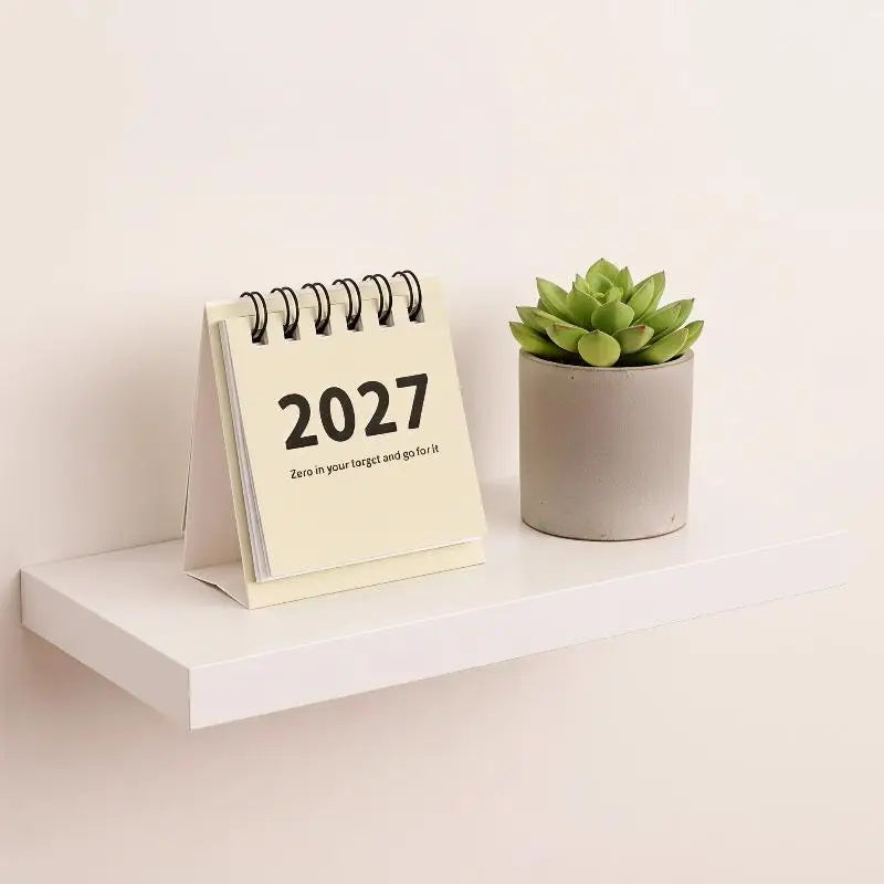 2027 Mini Travel Desk Calendar Portable Pocket Monthly Agenda Home Qme