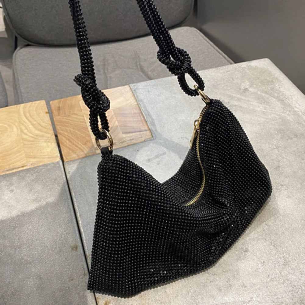Women Shiny Crossbody Bag Elegant Sparkle Shoulder Bags Clutch Bag Fashion Chain Tote Handbag Ladies Chic Evening Wedding Clutch Qme