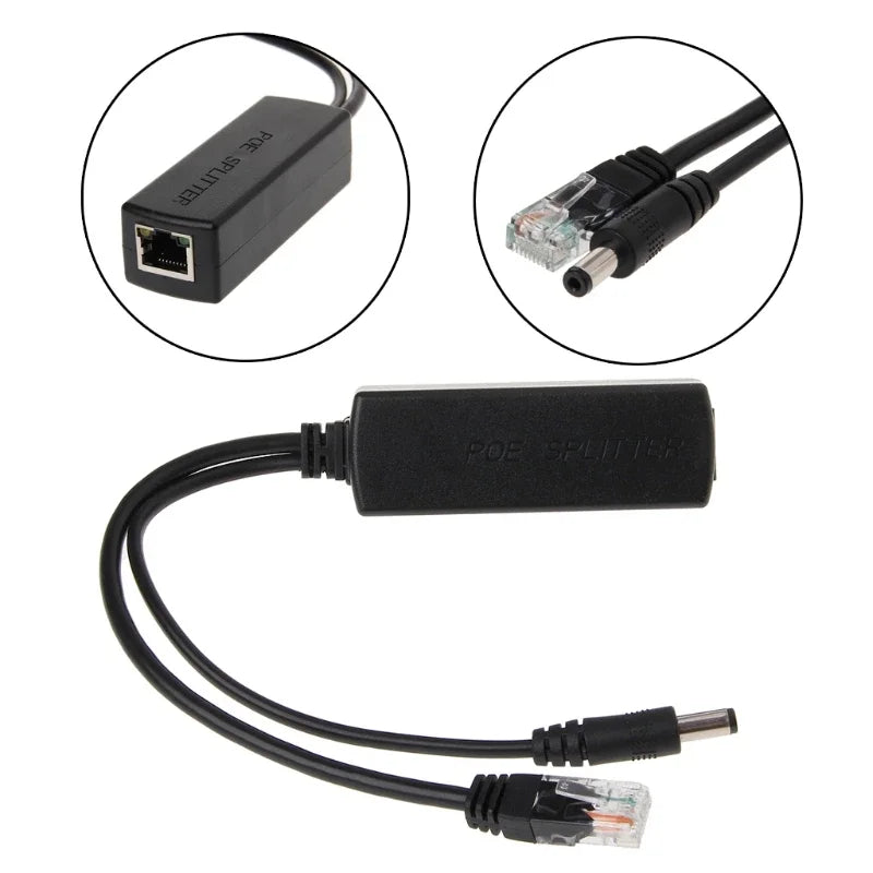 5PCS 10/100M IEEE802.3at/af Power Over Ethernet PoE Splitter Adapter For IP Camera 80x27x22mm/3.15x1.06x0.87in Qme Default Title