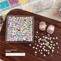 DIY Nail Art 12 Grids Colorful Pearl Half-round Beads Qme A1