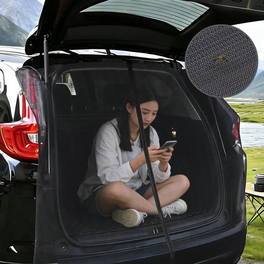 Auto Tailgate Mesh Screen Car Trunk Mosquito Net Standard Magnetic Qme