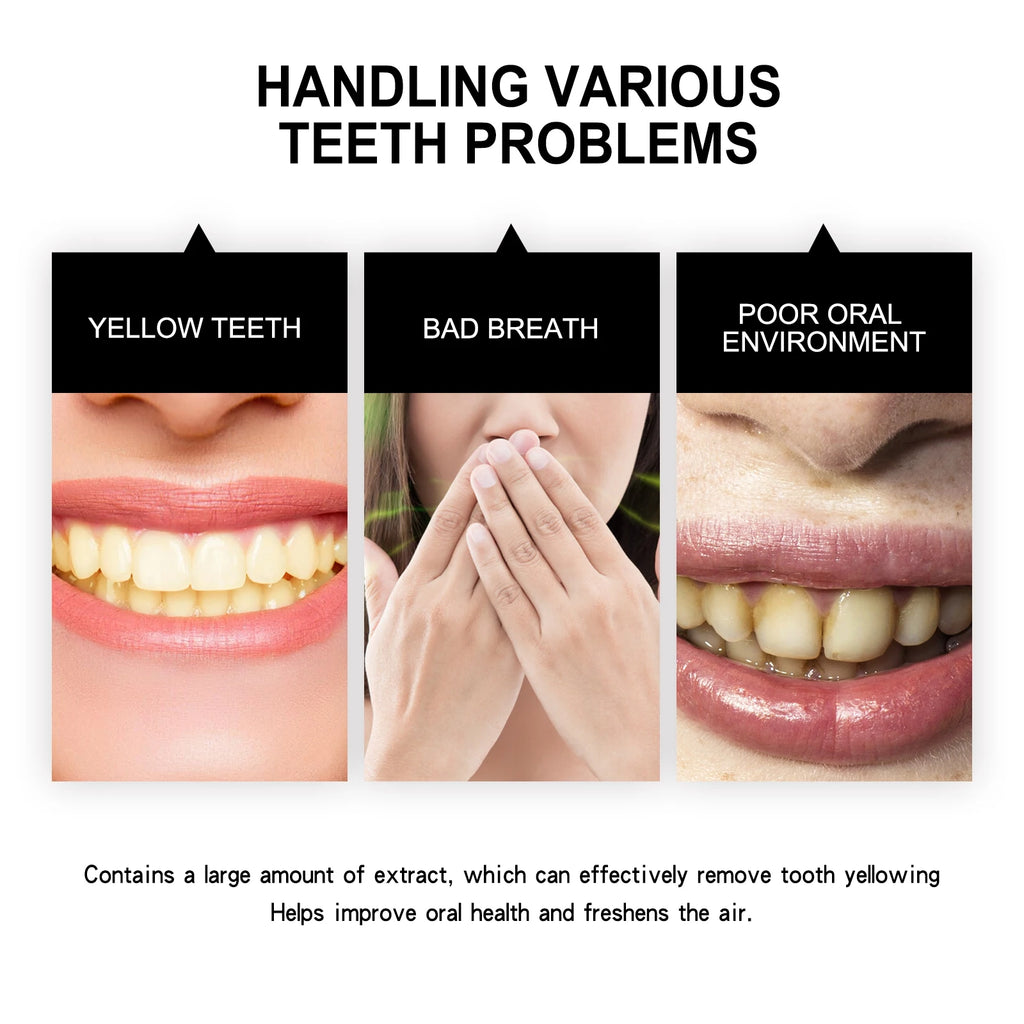 Charcoal Whitening Teeth Powder Cleaning Dental Calculus Stains Improve Tooth Yellow Remove Bad Breath Bright White Toothpaste Qme