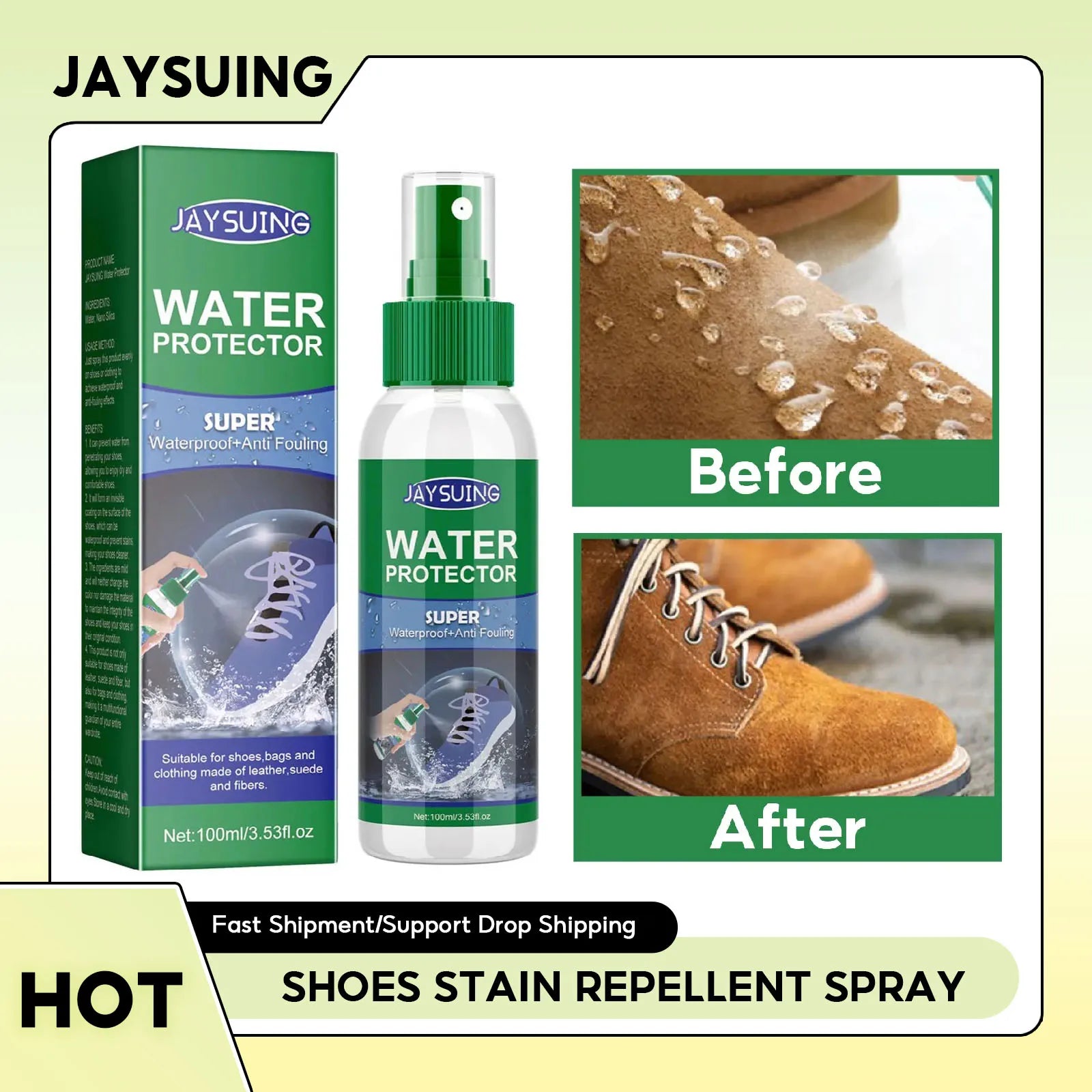 Shoe Waterproof Spray Stain Repellent Protection Shoe Anti-Oil Hydrophobic Coating Outdoor Protective Cover Shoe Protector Spray Qme