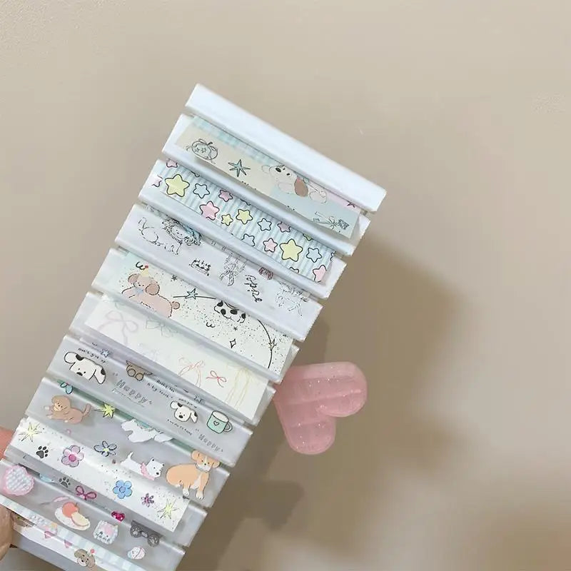 Portable Cartoon Nail Art Sticker Transfer Paper Storage Box Display Qme
