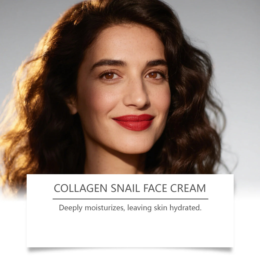 Snail Mucin Collagen Cream Anti Wrinkle Firming Hydrating Face Cream Improves Skin Elasticity & Texture Smoothing Face Skincare Qme