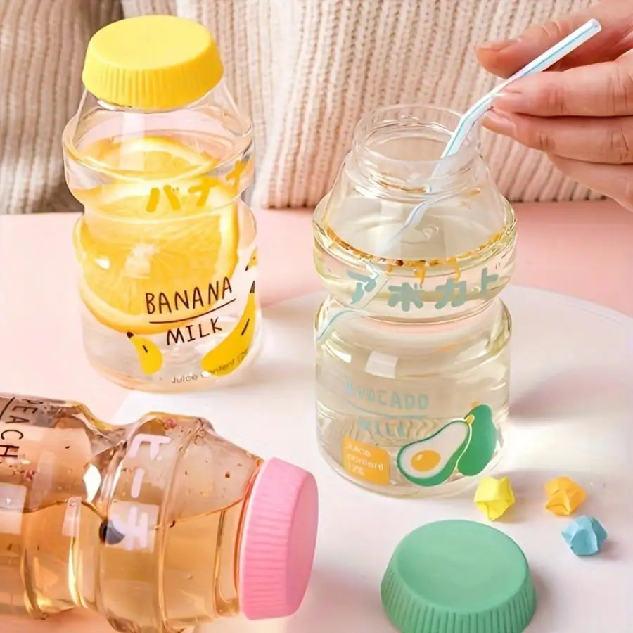 Cute Cartoon Milk Bottle Water Cup Leak Proof Anti Drop Sports Kettle Qme