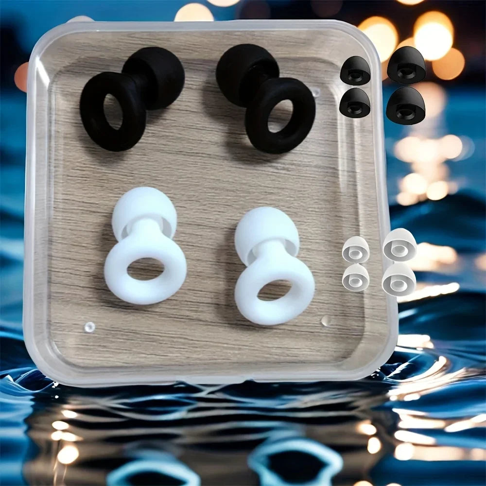 Soft earplugs, suitable for sleep, swimming, traveling and bathing - ergonomically designed earplugs that fit comfortably Qme