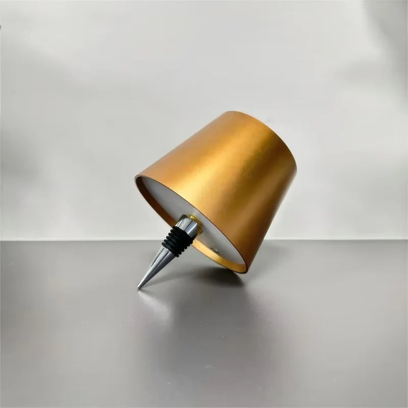 Wine Bottle LED Wireless Table Lamp 3-color Infinitely Dimmable USB Qme GOLDEN A changeable