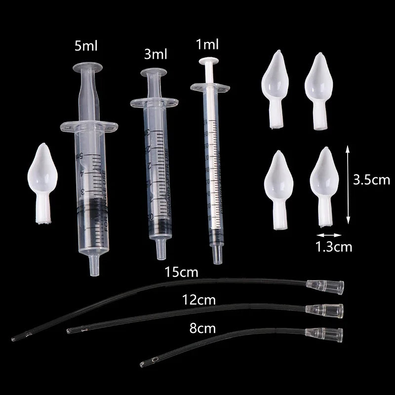 9/10Pcs Parrot Bird Feeding Dropper Hose Small Pet Feeder Needle Tube Liquid Injection Hose Spoon Kits Qme