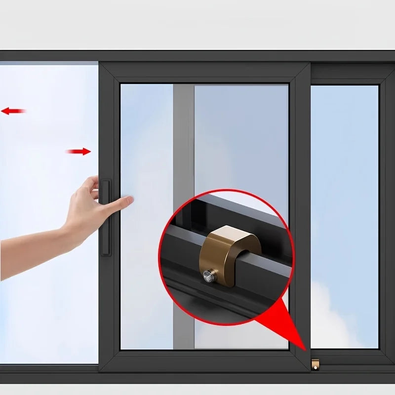 C-type window lock set, metal anti-theft door and window clips, metal safety locks for living room and bedroom windows Qme