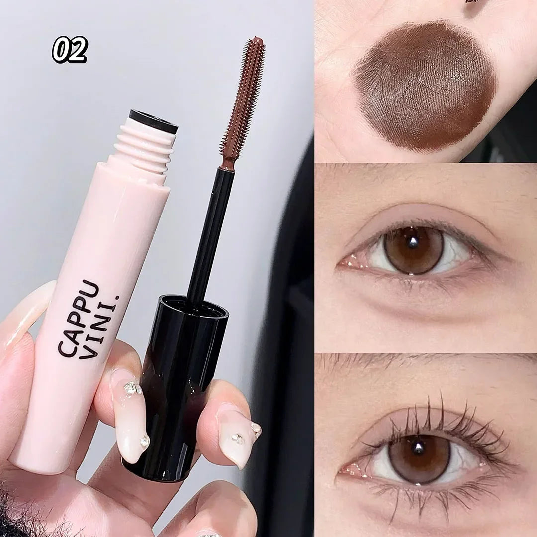 Mascara Makeup Curling Black Brown Eyelash Extension Waterproof Non-fading Dyeing Liquid Volume Mascara Long-wearing Cosmetic Qme 02