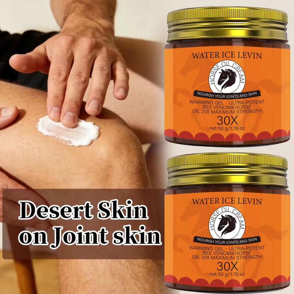 Warming Horse Oil Cream Infused Bee Venom & Rosemary, Nourish Skin & Joints Qme