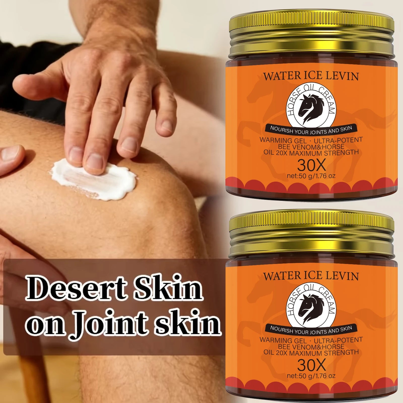 Warming Horse Oil Cream Infused Bee Venom & Rosemary, Nourish Skin & Joints Qme