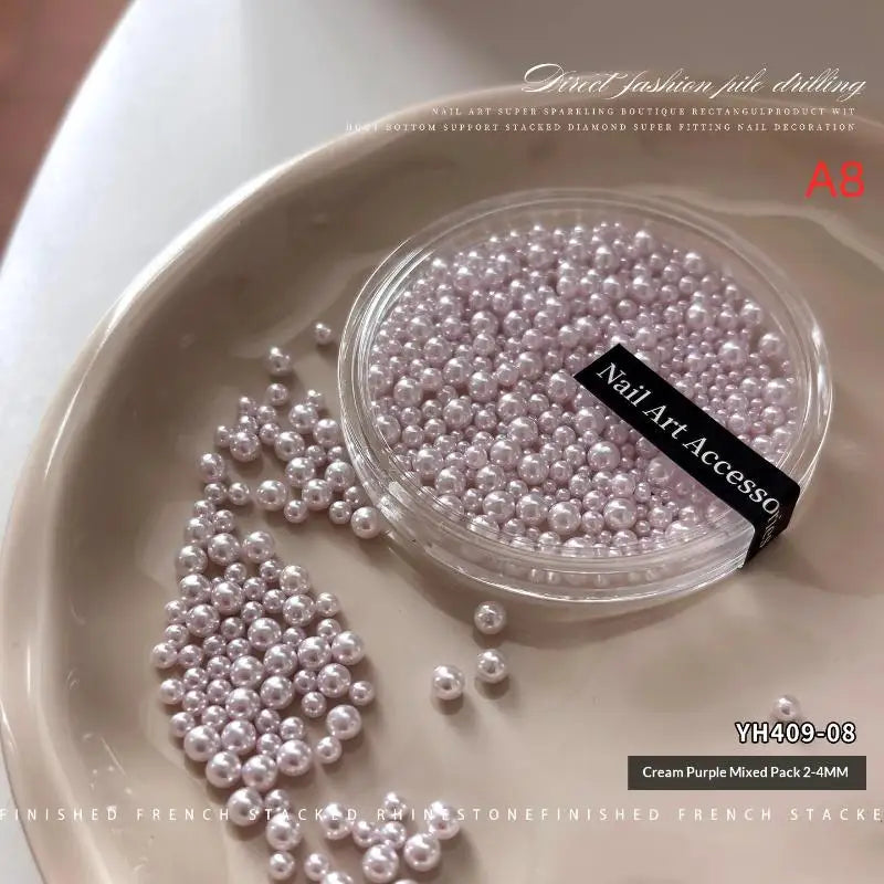 Creative 2- Pearl Resin Charms Nail Art Projects Unique Manicure Qme A8