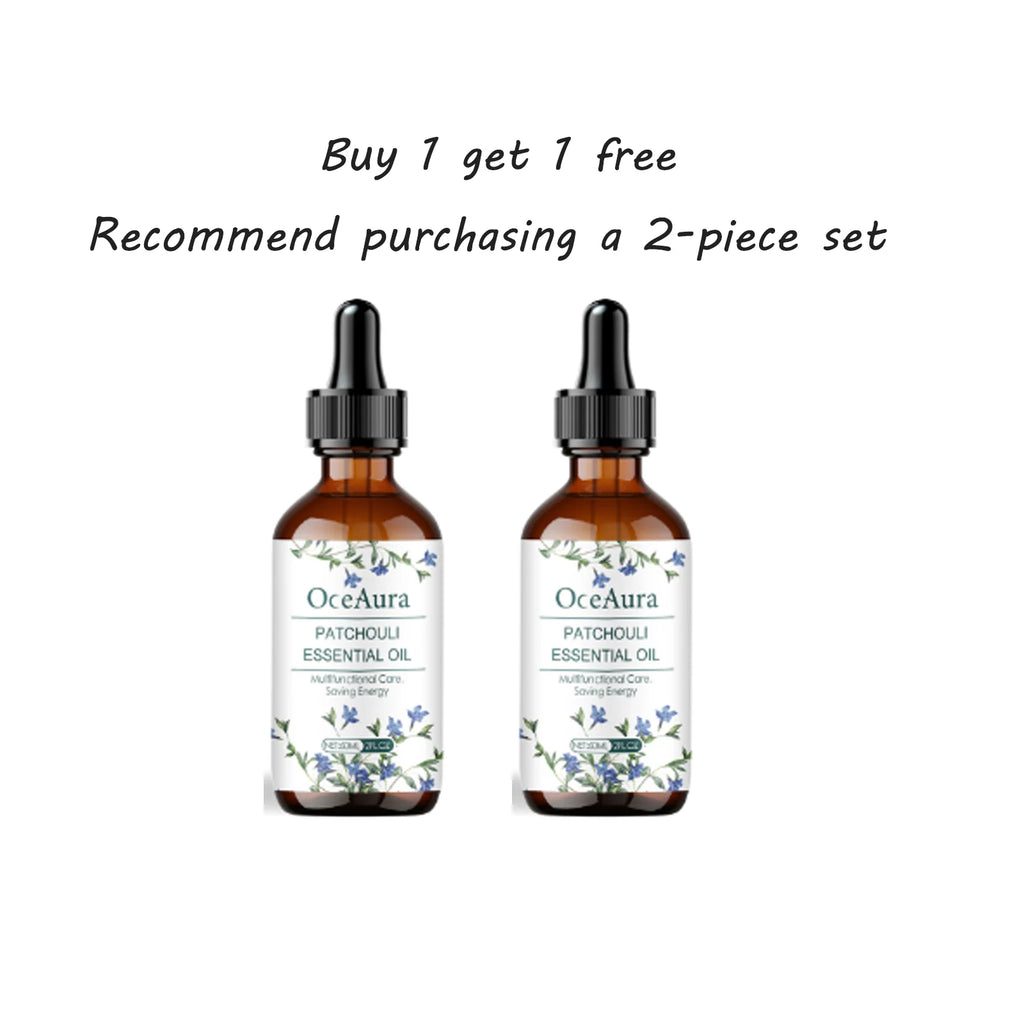 OceAura Patchouli Essential Oil for Skin Hair Care Deep Moisturizing Dryness Relieving Elasticity Boosting Gentle Body Care Oil Qme 60ml x2