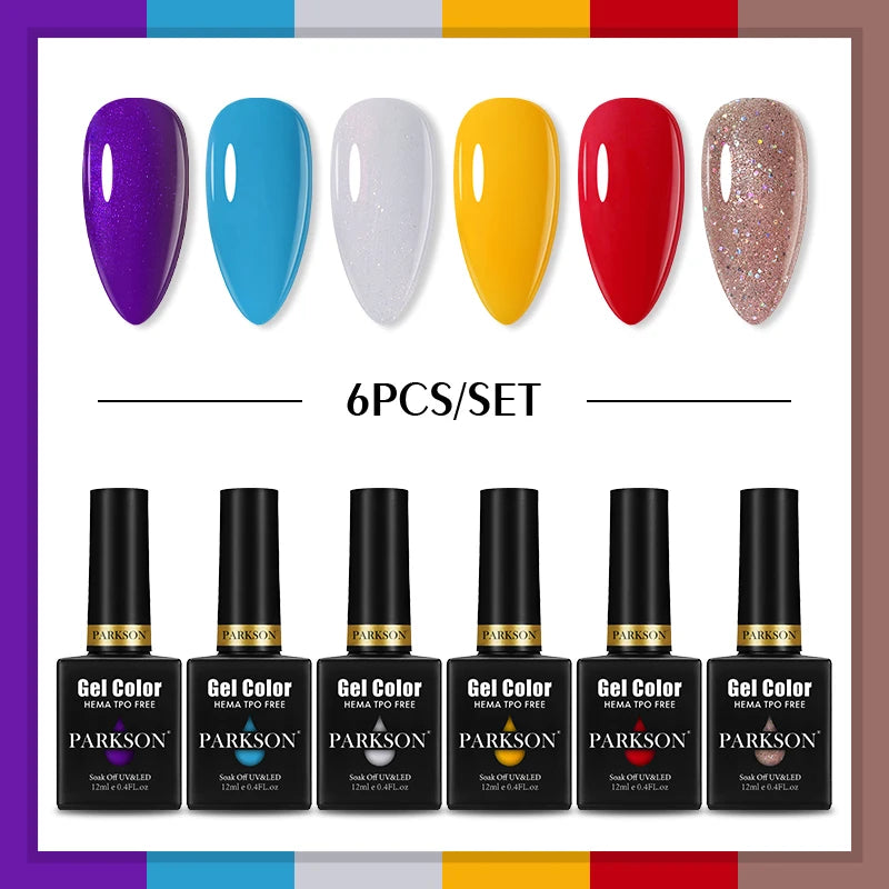 PARKSON Lot Gel Polish Semi-permanent Nail Hybrid Varnishes Base Coat Qme ZH13