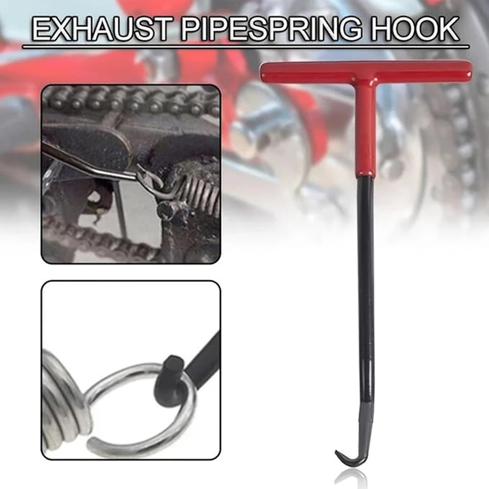 Motorcycle Exhaust Spring Hook T Shaped Handle Exhaust Pipe Spring Puller Installer Hooks Repair Tool for Springs Removal Qme