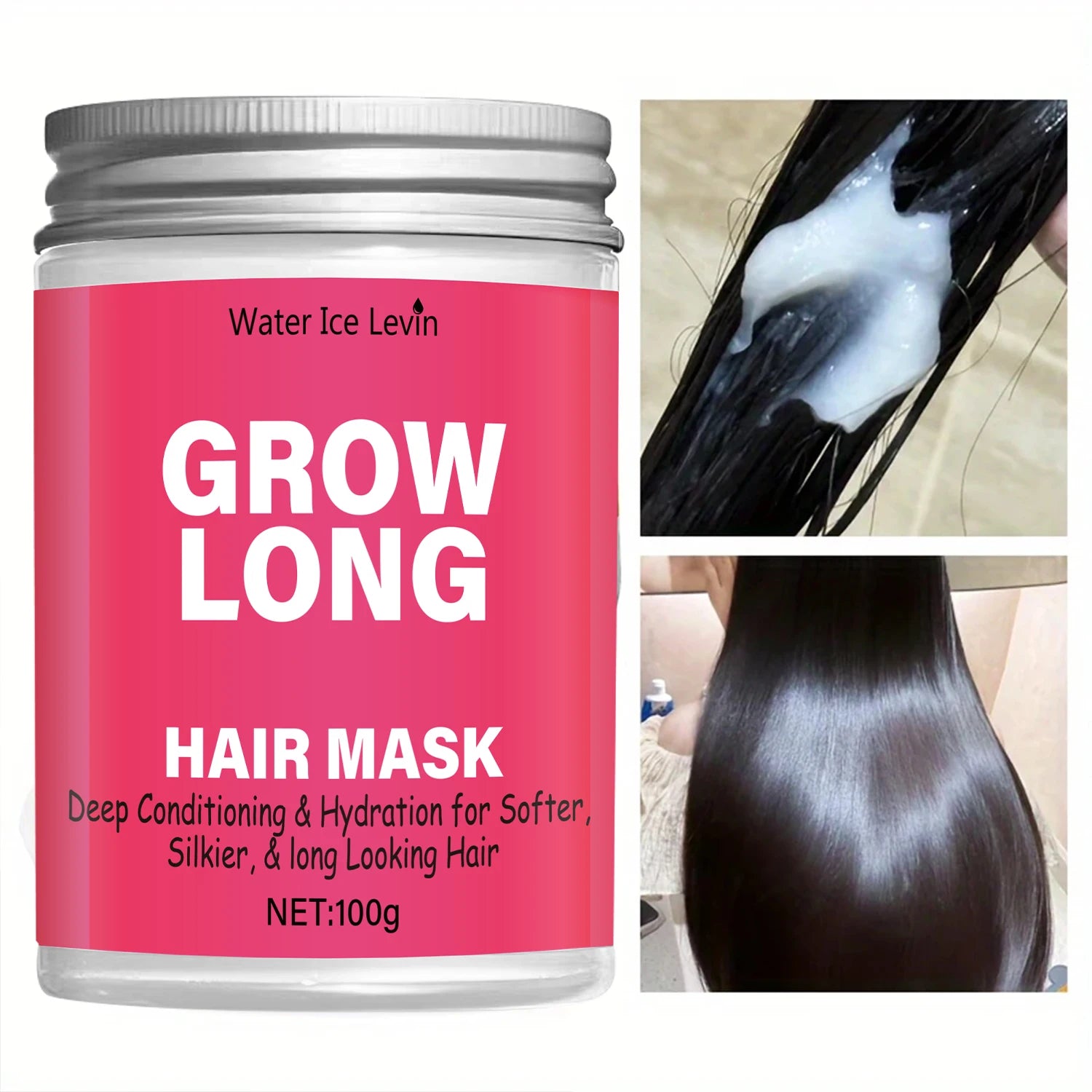 Leave-In Hair Mask and Smoothing Conditioner - Anti-Frizz Deep Conditioner for Split Ends and Breakage - with Vitamin E, Caffeine, and Ginseng, Suitable for Curly, Dry, and Damaged Hair Qme