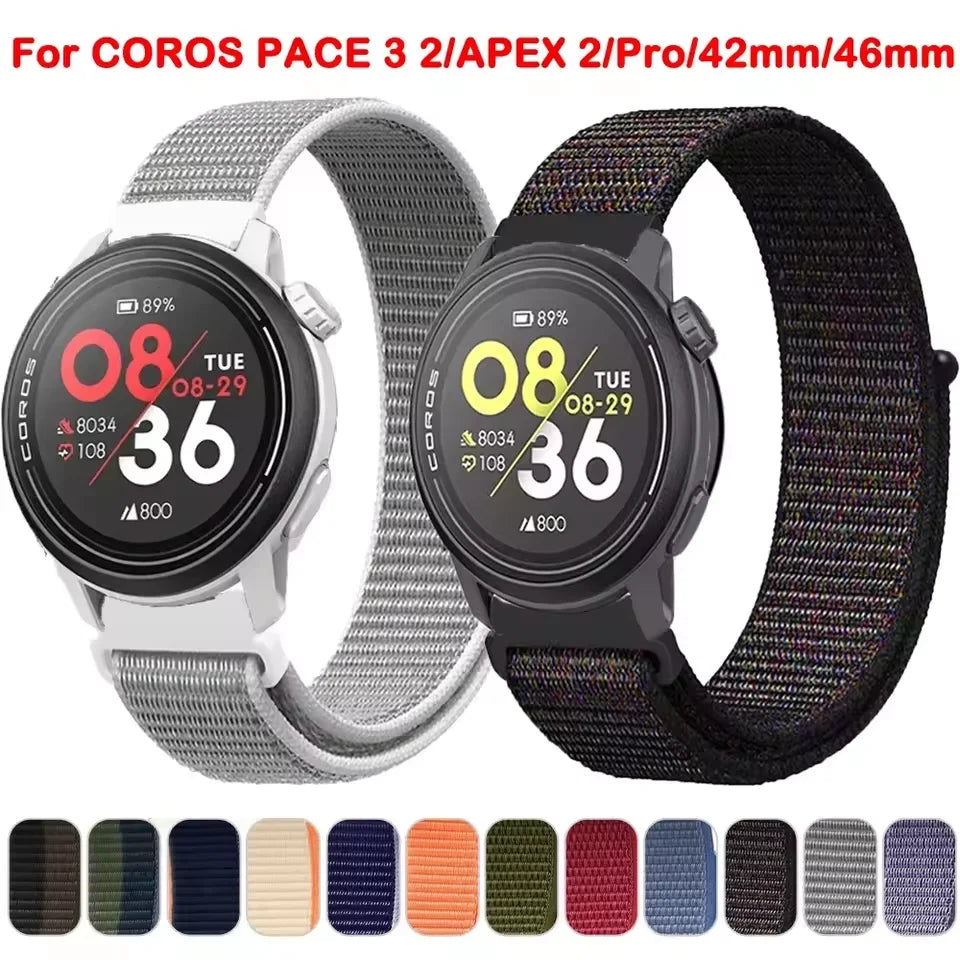 Sport Nylon Loop For COROS PACE 3 2/APEX 2 Pro/APEX Pro Wristband For COROS APEX 2 Pro 46mm 42mm Bracelet 20mm 22mm Watch Strap Qme