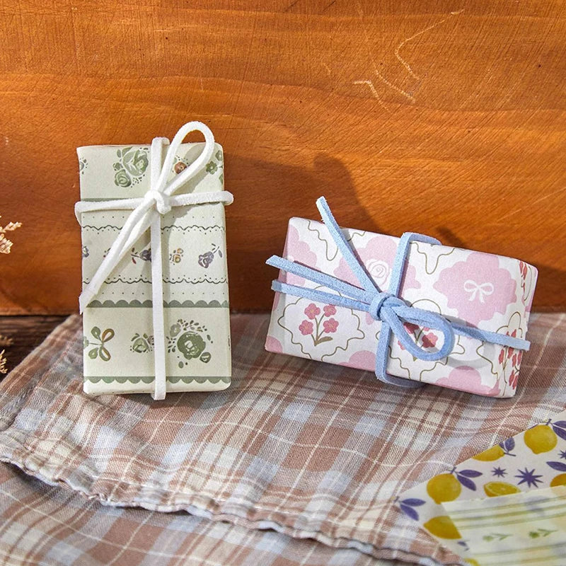Gentle Pastoral Textured Scrapbook Paper, Macaron Plaid Washi Paper for Journal Background Collage, Perfect Gifts Qme