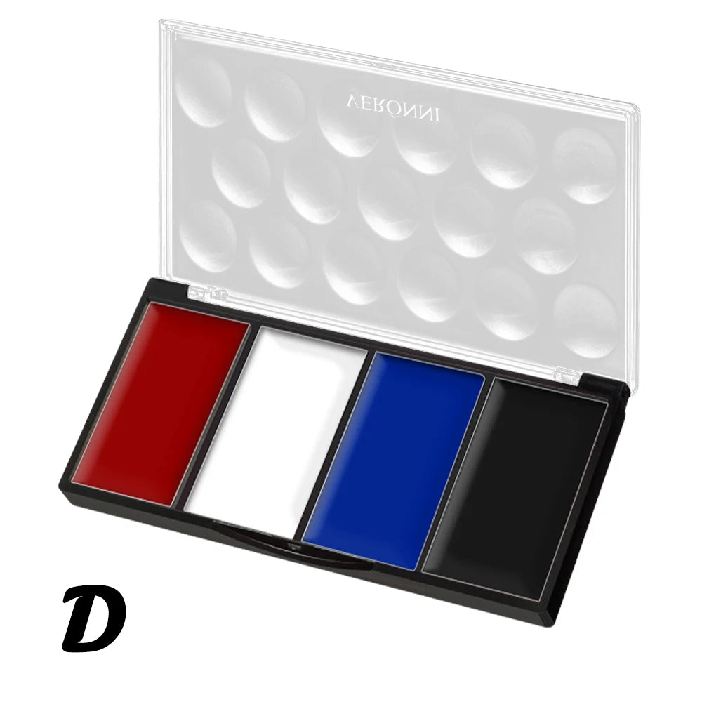 4 Colors Oil Based Face Body Paint Palette Waterproof Long Lasting Qme D