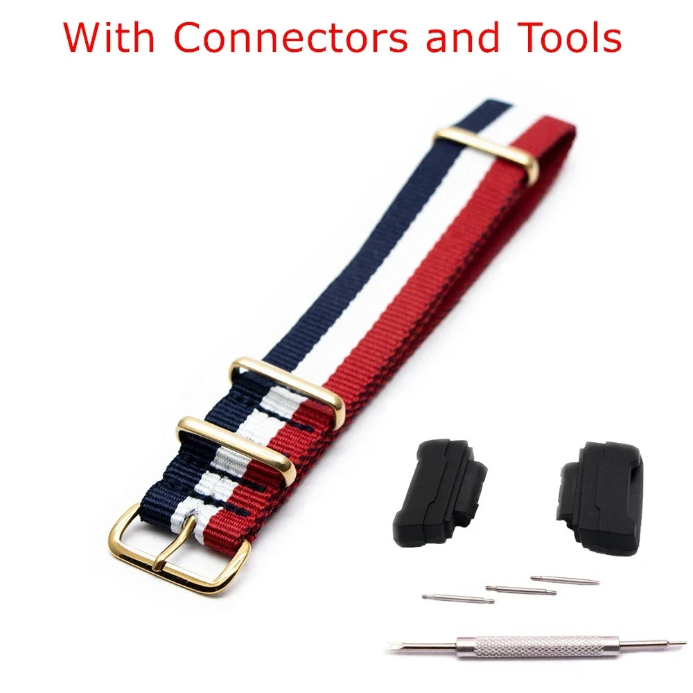 Nylon Watch Strap for Casio G-Shock GA100 GA120 GA110 GA400 Men Women Gold Buckle Replacement Watchband Bracelet Qme Blue White Red 22mm