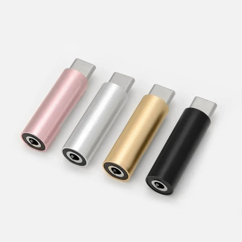 Type-C To 3.5mm Jack Converter Earphone Audio Adapter Round Aluminum Alloy Suitable for Type-C Interface Smart Phones Qme